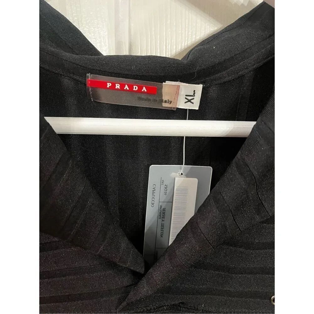 PRADA Men’s Black Cappuccio Teflon Jersey Pullover Vest sz XL NWT AUTHENTIC - Picture 4 of 9